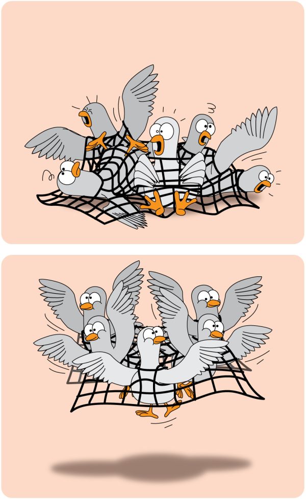 Vastzitten / samenwerken